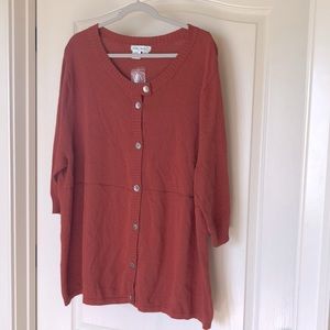 NWT plus size rust orange cardigan sweater 20/22